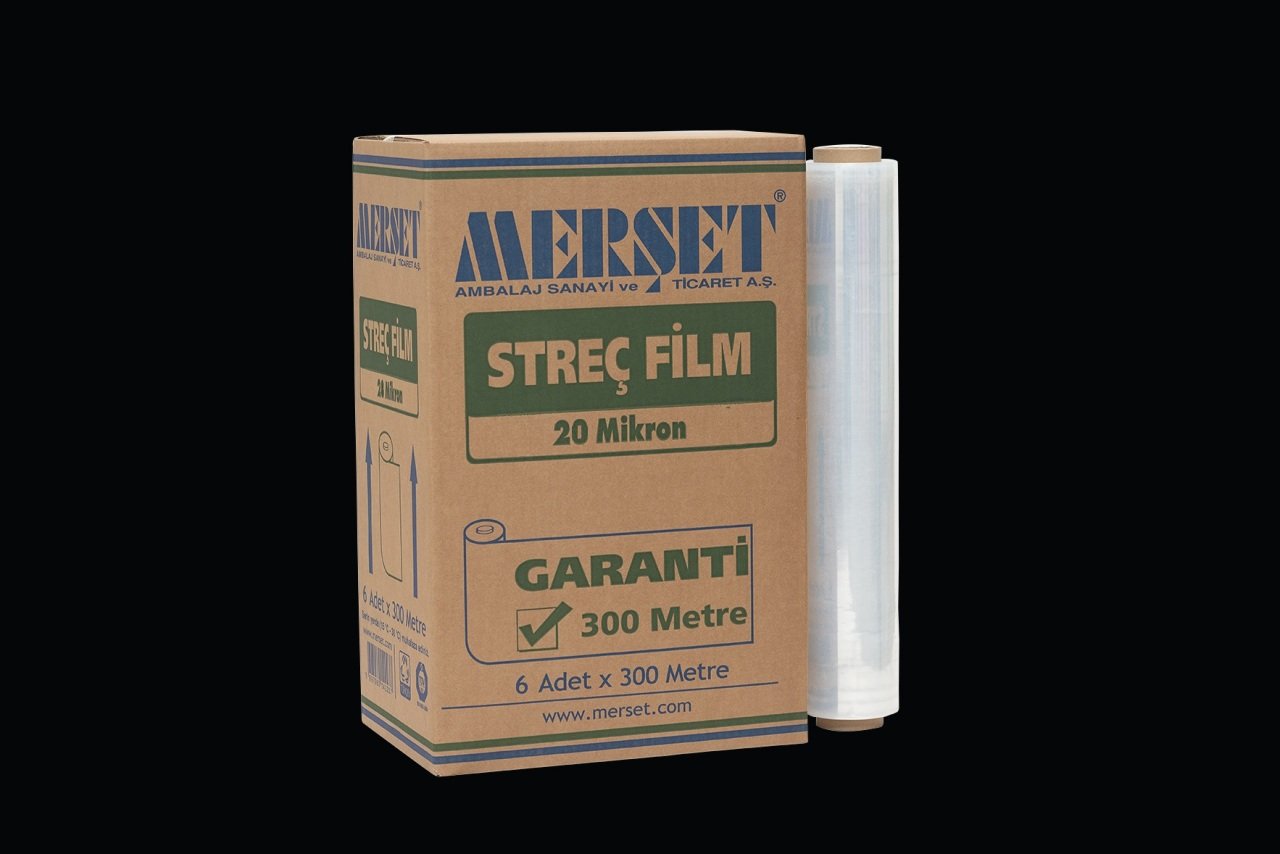 MERŞET STREÇ FİLM 20 Mik. 50 Cm x 300 Mt.( 6 ADETLİK KOLİ) KARGO DAHİL