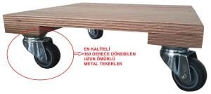 AHŞAP SAKSI ALTLIĞI ( METAL TEKERLEKLİ ) - KARGO DAHİL